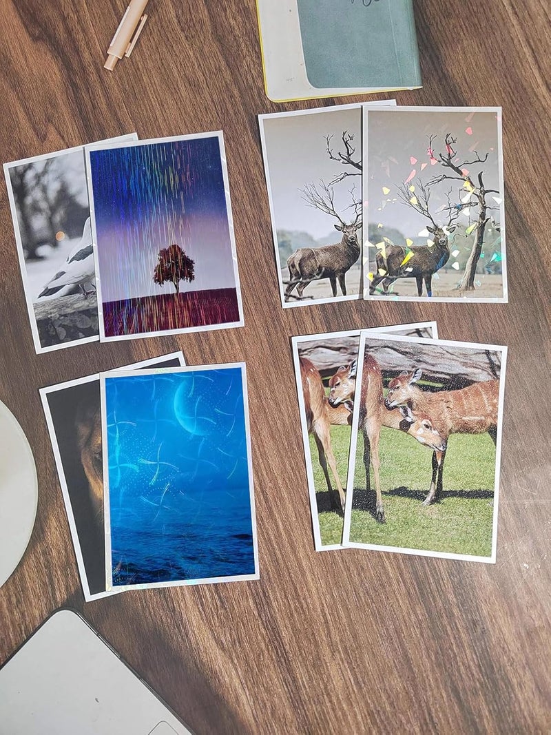 Primst 30PCS Clear Overlay Holographic Sticker Paper Rainbow Patterns Vinyl Sheets Self Adhesive Lamination Sticker Film for Photos Cards Signs Stickers - Image 2