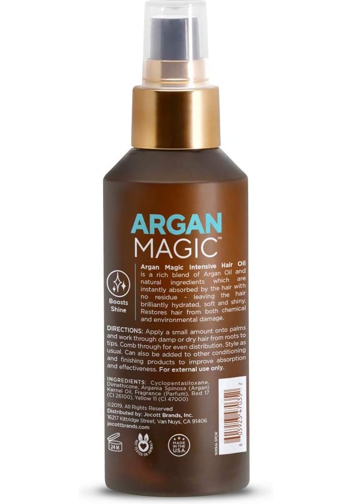 Argan Magic Intensive Hair Oil - Restores Manageability, Elasticity, and Adds Glossy Shine - Paraben Free, Cruelty Free (4 oz) - Image 2