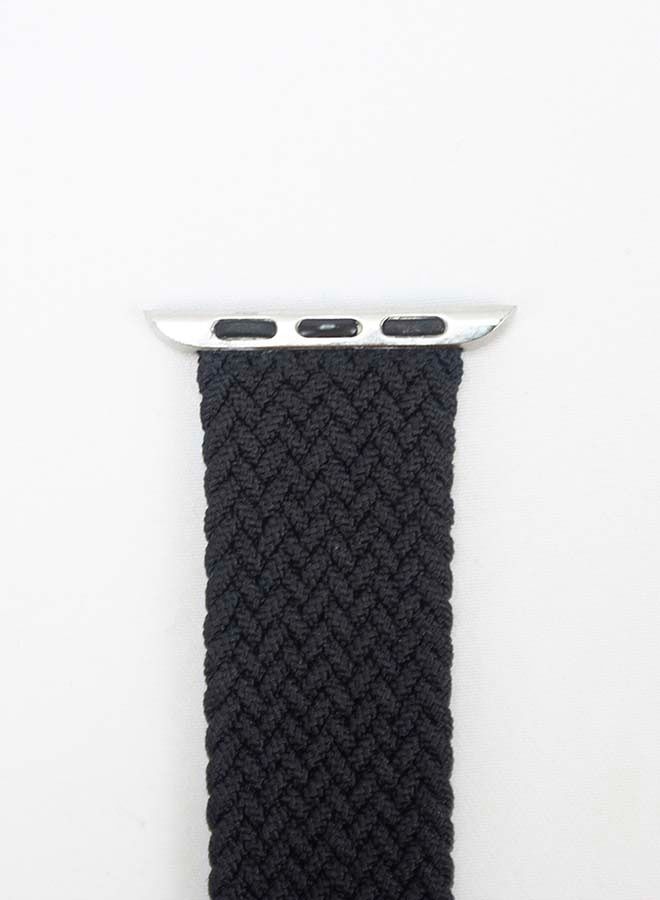 Nylon Braided Replacement Strap For Apple Watch Series 5/6/7 42/44/45mm Black - Image 3