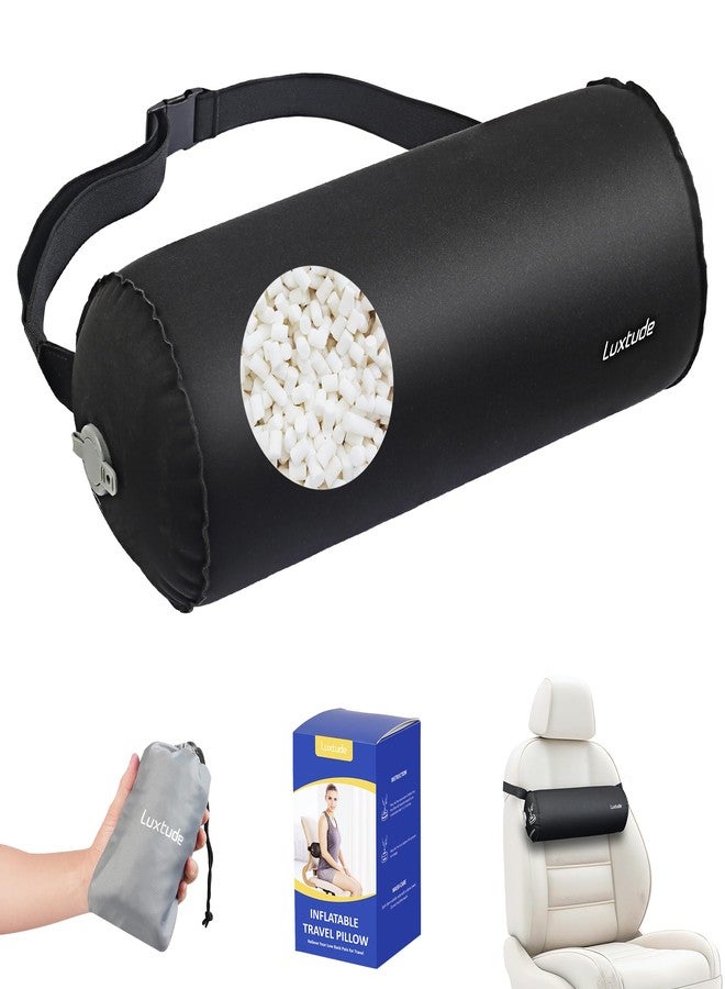 لوكس تيود وسادة دعم أسفل الظهر قابلة للنفخ من لوكستود للسفر بالطائرة، وسادة دعم أسفل الظهر قابلة للنفخ للسيارة وكرسي المكتب - Image 1
