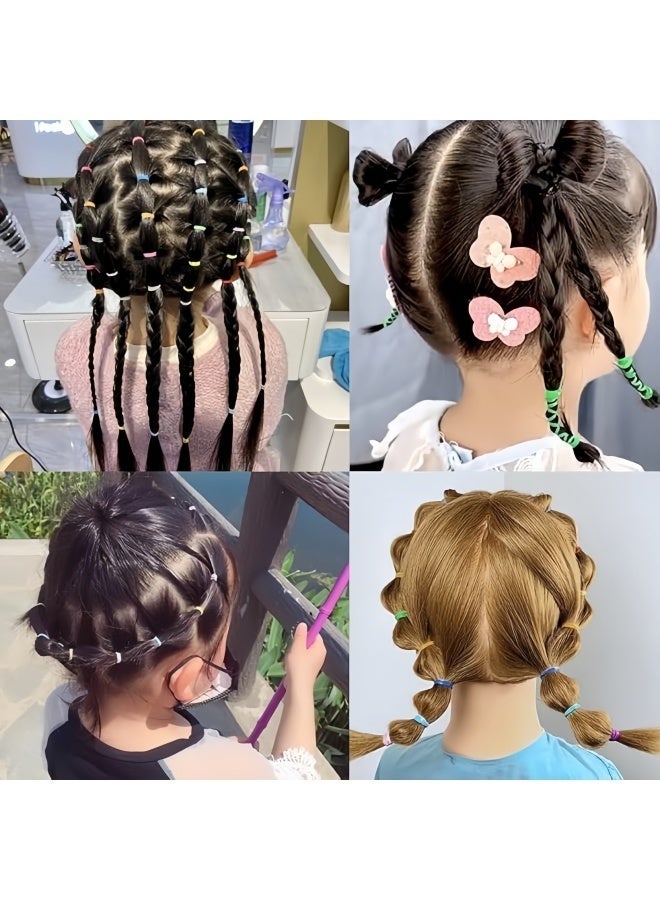 1000Pcs Macaron Color Mini Elastic Hair Bands with Clear Storage Jar, Soft Disposable Rubber Hair Ties, Gentle No Damage Ponytail Holders for Toddlers Girls Kids Fine Hair, Multi Candy Color Hair Accessories - Image 5