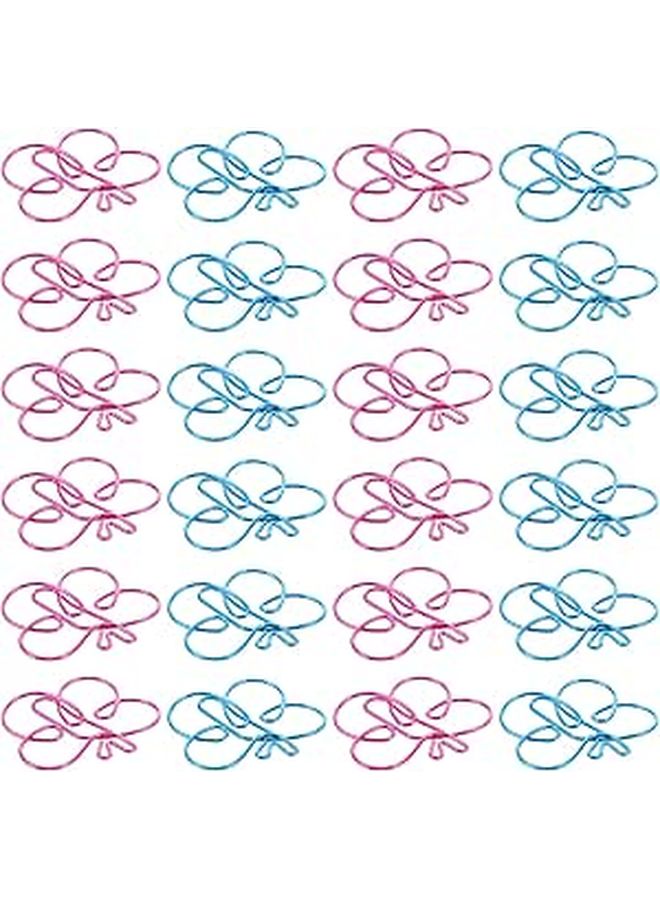 Pink And Blue Butterfly Shaped Paperclips 24pcs Decorative Bookmarks For Office School - Image 1