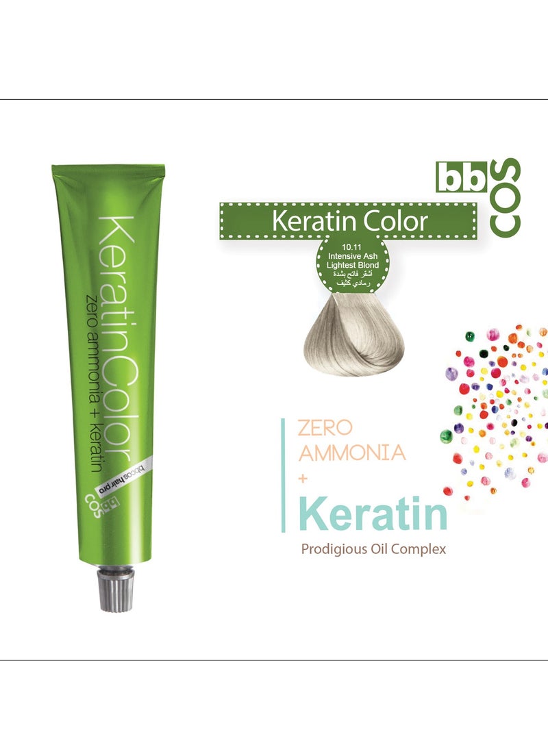 Keratin Hair Color 100 ml 10.11
