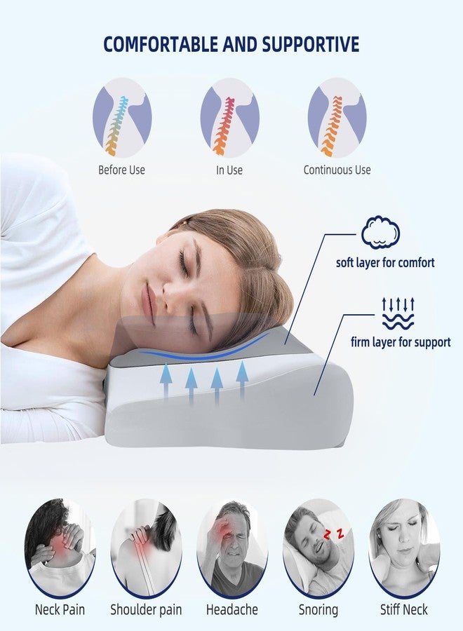 ABLEGRID Contour Memory Foam Cervical Pillow,Cooling Gel Pillow for Neck and Shoulder Pain Relief,Ergonomic Orthopedic Adjustable Bed Pillows Support Pillow for Side Sleeper,Back and Stomach Sleeper - Image 5
