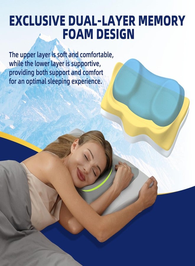 ABLEGRID Contour Memory Foam Cervical Pillow,Cooling Gel Pillow for Neck and Shoulder Pain Relief,Ergonomic Orthopedic Adjustable Bed Pillows Support Pillow for Side Sleeper,Back and Stomach Sleeper - Image 4