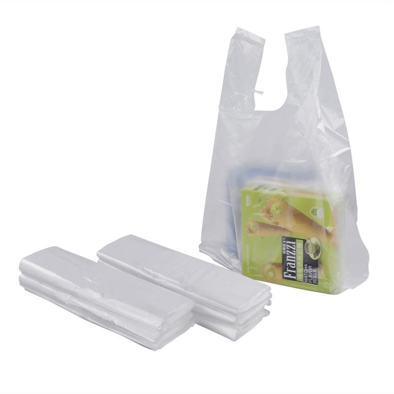 Lesbin Clear Plastic Handle Tshirt Shopping Bags 400 Counts Reusable Carryout Bags