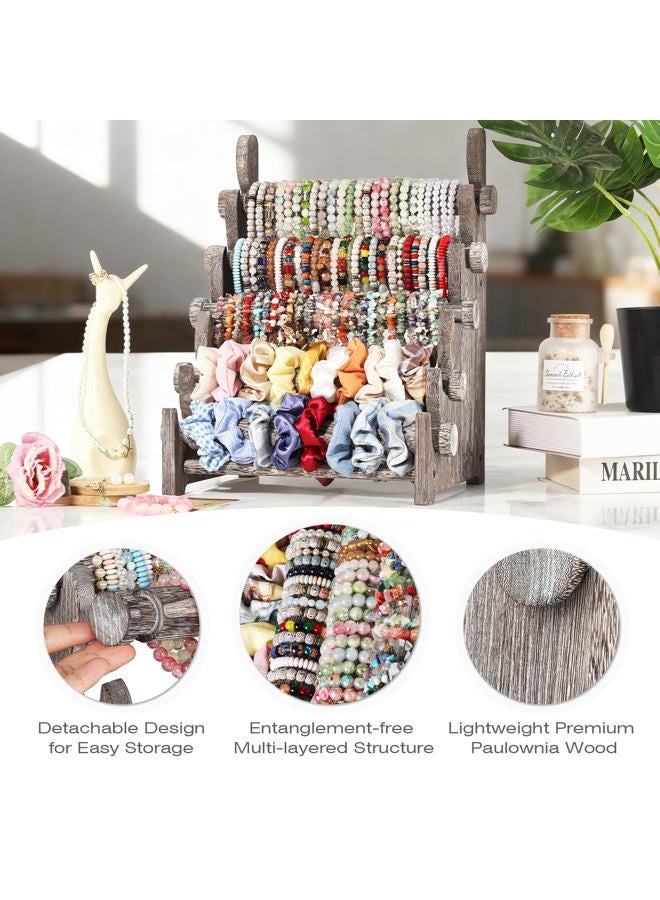 TOPNEW 5 Tier Wooden Bracelet Holder-Antique White - Image 5