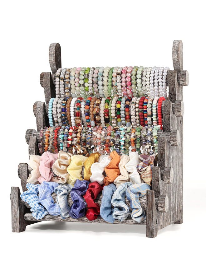 TOPNEW 5 Tier Wooden Bracelet Holder-Antique White - Image 1