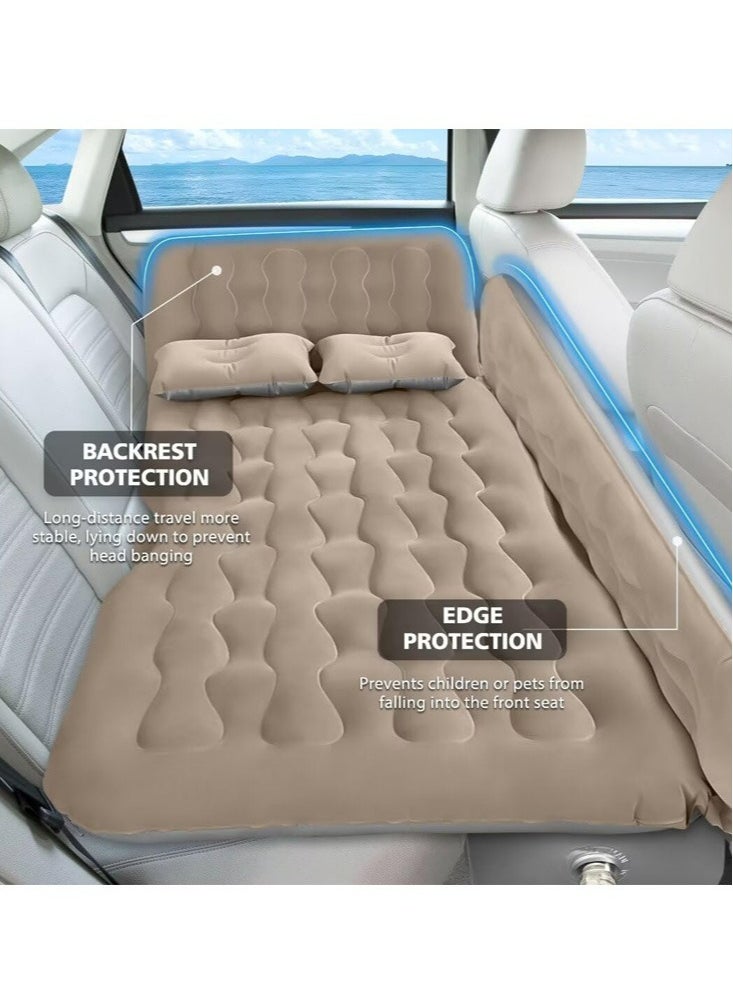 Meiyilan - Car Air Mattress Car Inflatable Bed - Thickened and Double Car Air Mattress Sided Flocking Travel Inflatable Car Mattress Bed with Electric Air Pump and 2 Pillows, Car Sleeping Bed for Home Outdoor - Image 1