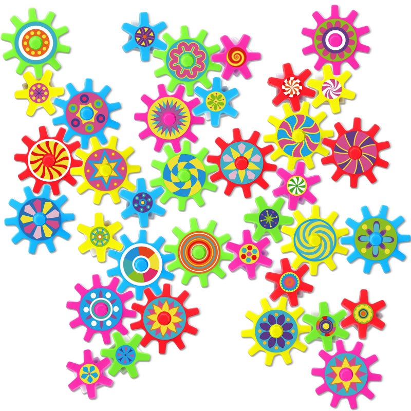 Relaxweex 36 Pcs Magnetic Gears Interchangeable Learn Magnetic Spinning Gears for Magnetism Refrigerator or Whiteboard Colorful Style - Image 3