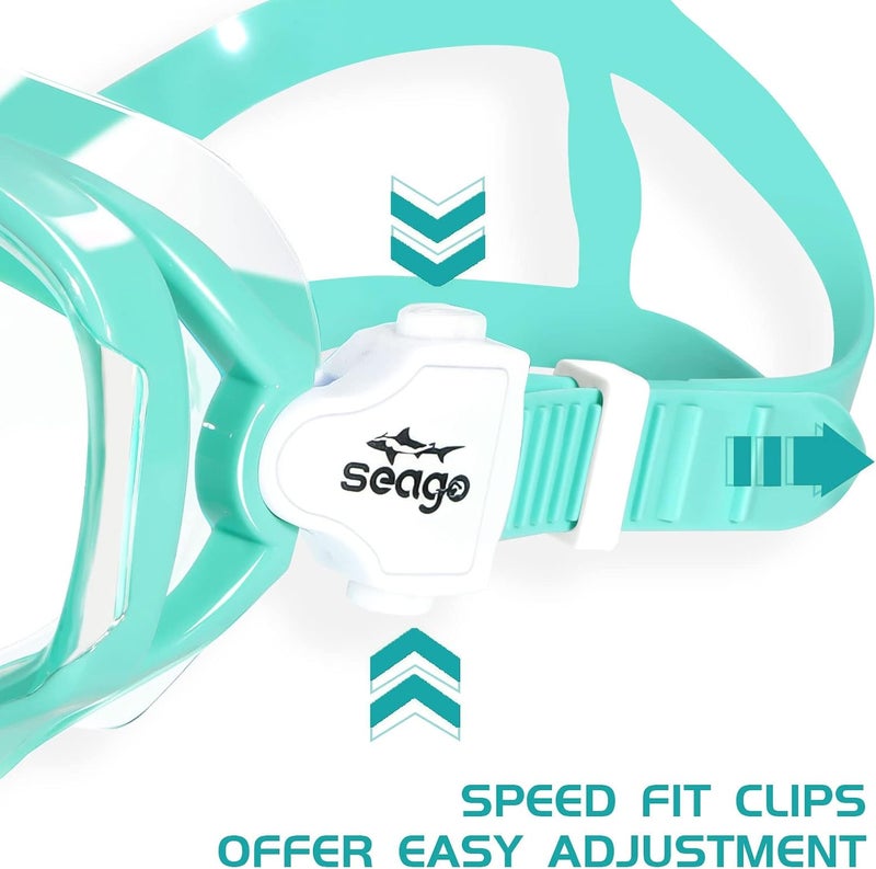 Seago Kids Swim Goggles Snorkel Diving Mask for Youth(5-15), Anti-Fog 180 Clear View - Image 5