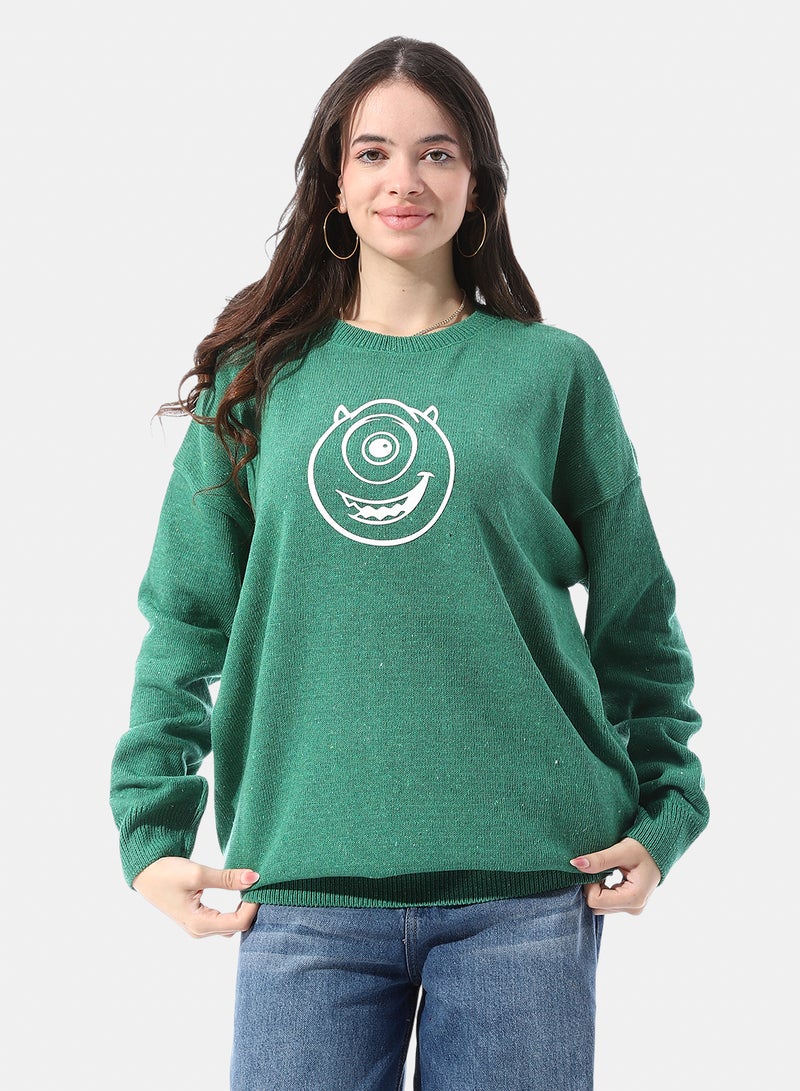 Andora Slip On Pullover With Chest "Smiley" Pattern - Image 1