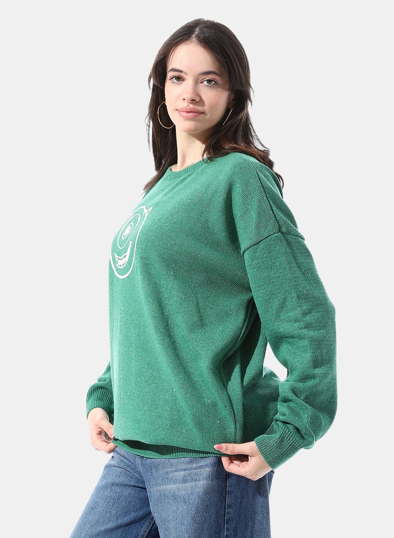 Andora Slip On Pullover With Chest "Smiley" Pattern - Image 2