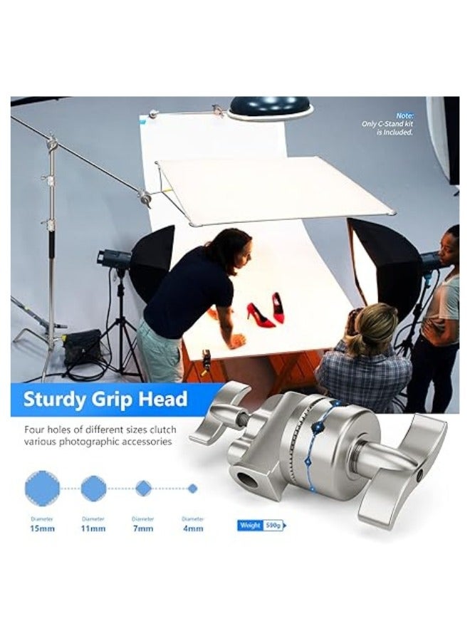Neewer ST-C-CB Stainless Steel Heavy Duty C Stand with Boom Arm silver - Image 5