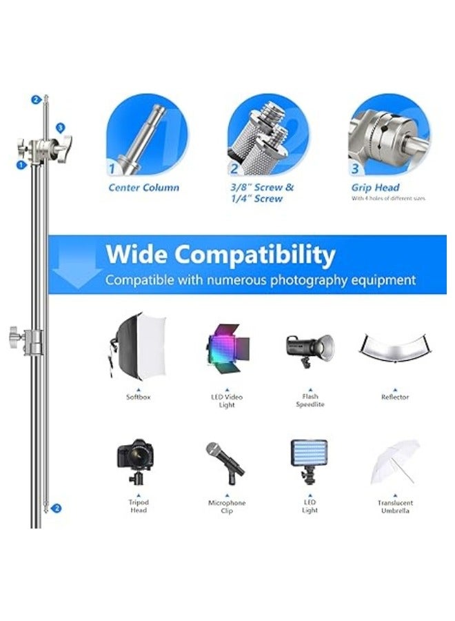 Neewer ST-C-CB Stainless Steel Heavy Duty C Stand with Boom Arm silver - Image 3
