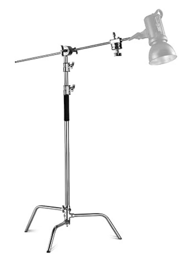 Neewer ST-C-CB Stainless Steel Heavy Duty C Stand with Boom Arm silver - Image 1