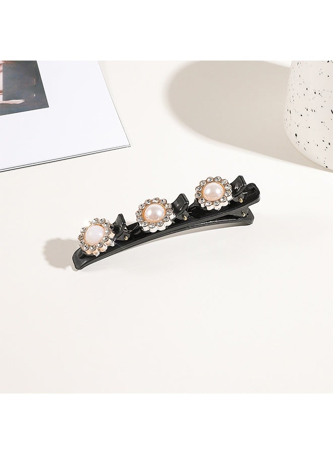 Satin Fabric Hair Clips - Braided Hair Clips for Women, Sparkling Crystal Stone Braided Hair Clips,  Rhinestones Butterfly Duckbill Hairpin for Styling - Image 2