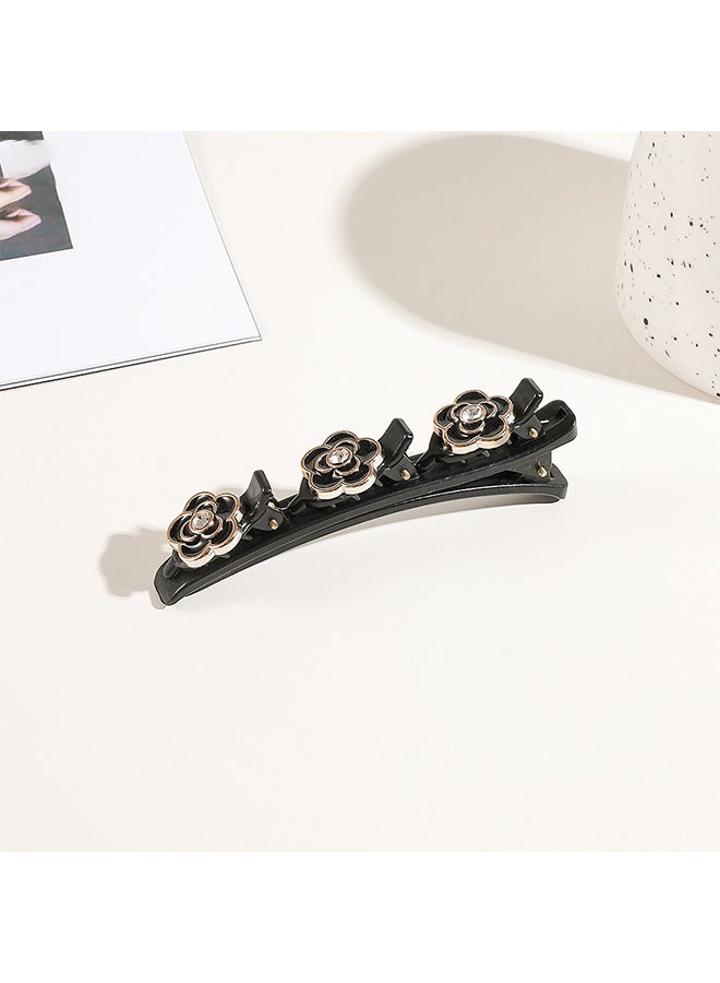 Satin Fabric Hair Clips - Braided Hair Clips for Women, Sparkling Crystal Stone Braided Hair Clips,  Rhinestones Butterfly Duckbill Hairpin for Styling - Image 1