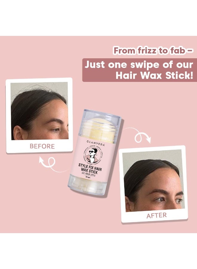 Glamveda Hair Wax Stick for Women & Men | Wax Styling Stick | Fly Away Hair Fixer | Anti-Frizz Control & Smooth Finish | Non-Sticky, No Residue Hair Finishing 30gm - Image 3