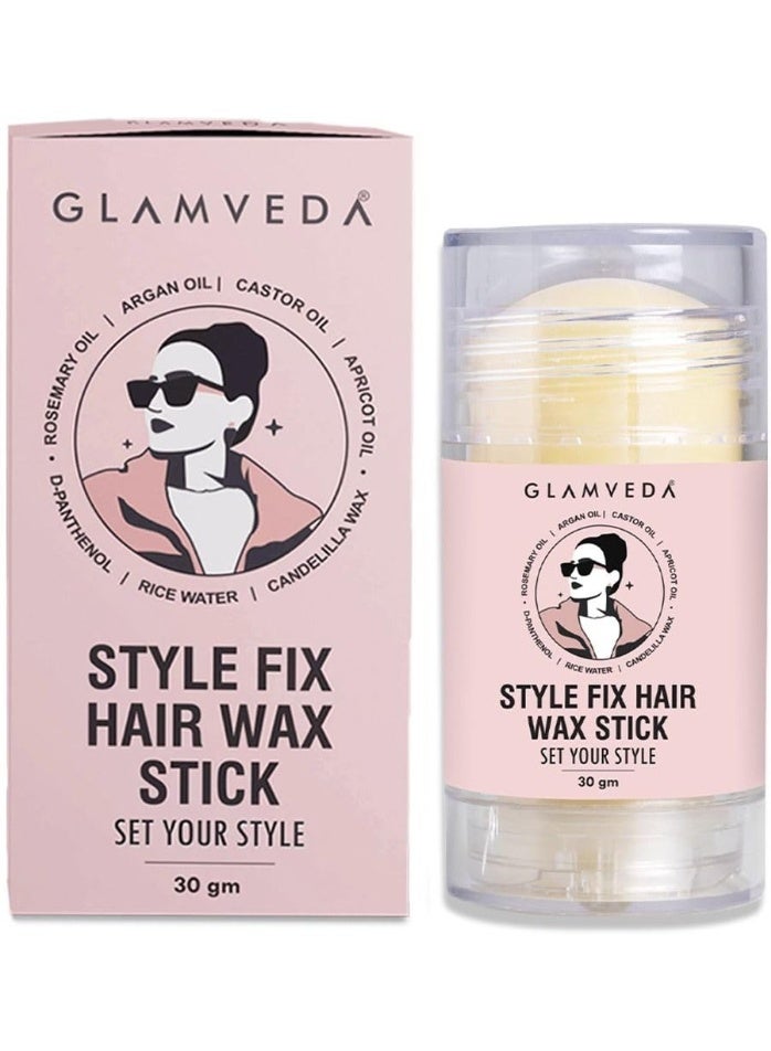 Glamveda Hair Wax Stick for Women & Men | Wax Styling Stick | Fly Away Hair Fixer | Anti-Frizz Control & Smooth Finish | Non-Sticky, No Residue Hair Finishing 30gm - Image 1