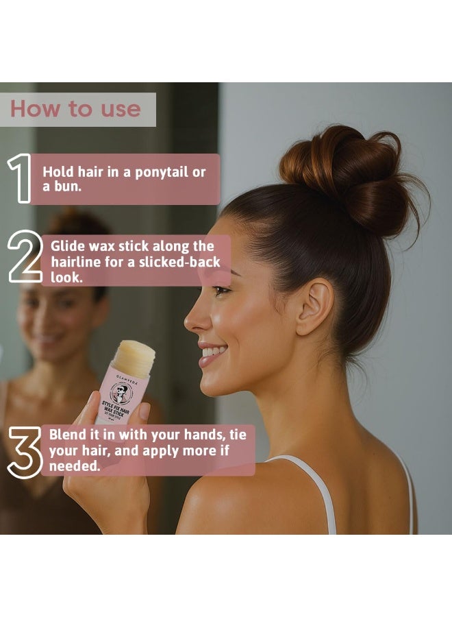 Glamveda Hair Wax Stick for Women & Men | Wax Styling Stick | Fly Away Hair Fixer | Anti-Frizz Control & Smooth Finish | Non-Sticky, No Residue Hair Finishing 30gm - Image 2