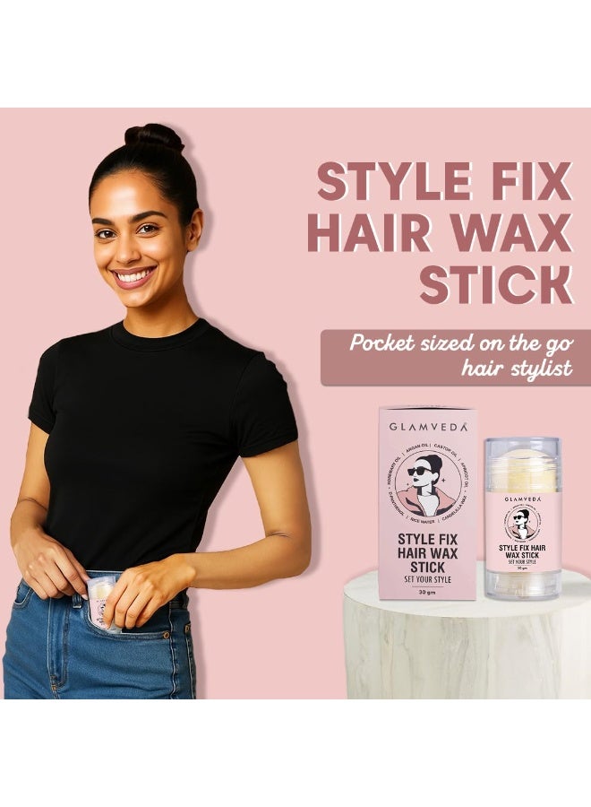 Glamveda Hair Wax Stick for Women & Men | Wax Styling Stick | Fly Away Hair Fixer | Anti-Frizz Control & Smooth Finish | Non-Sticky, No Residue Hair Finishing 30gm - Image 4