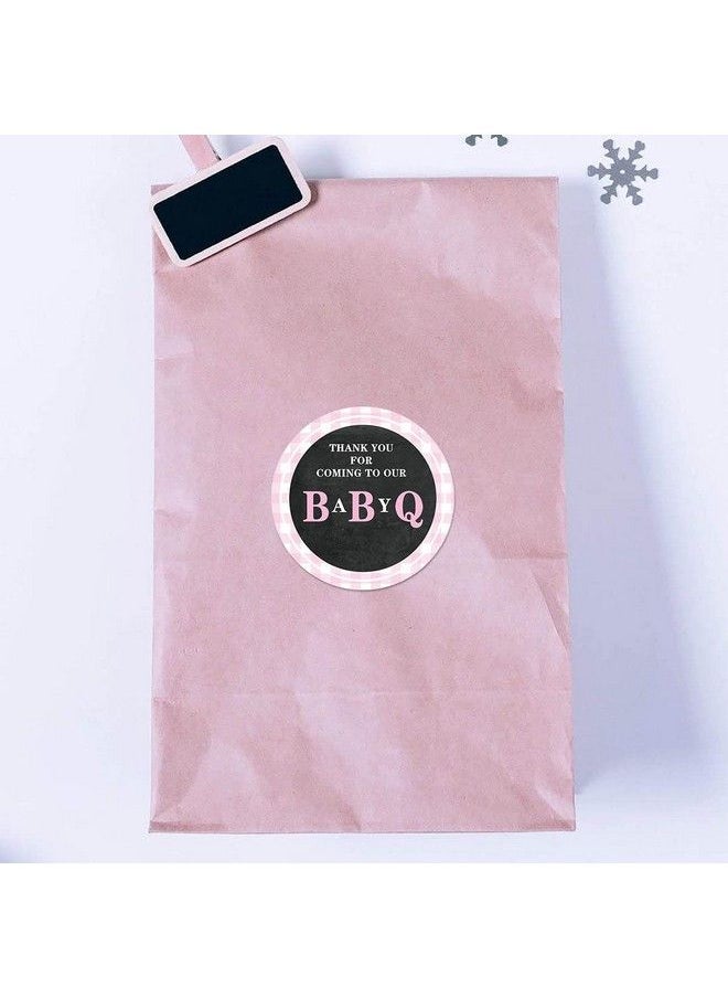 MAGJUCHE - Bbq Pink Baby Q Thank You Stickers 2 Inch Girl Baby Shower Party Favor Stickers Labels 40Pack - Image 1
