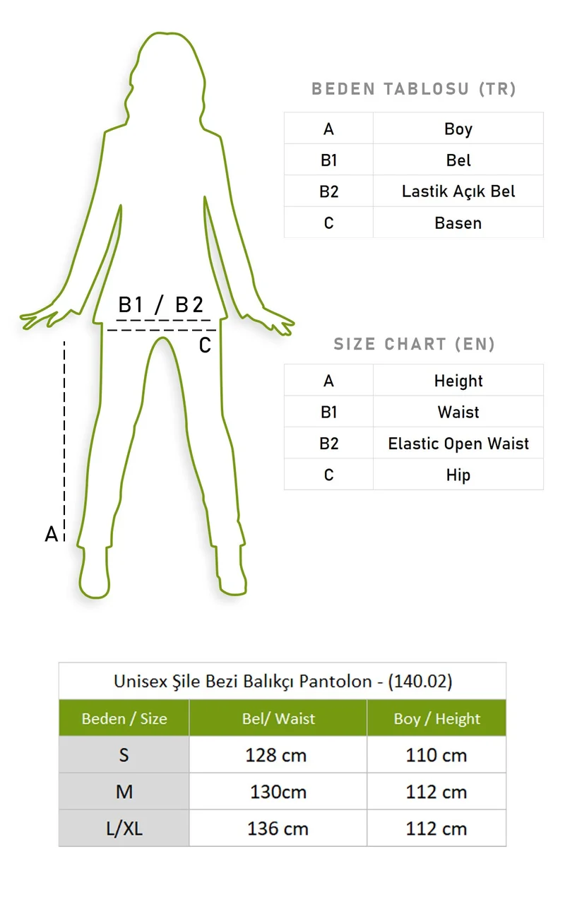 Eliş Şile Bezi Unisex Şile Bezi Balıkçı Pantolon Beyaz Byz
