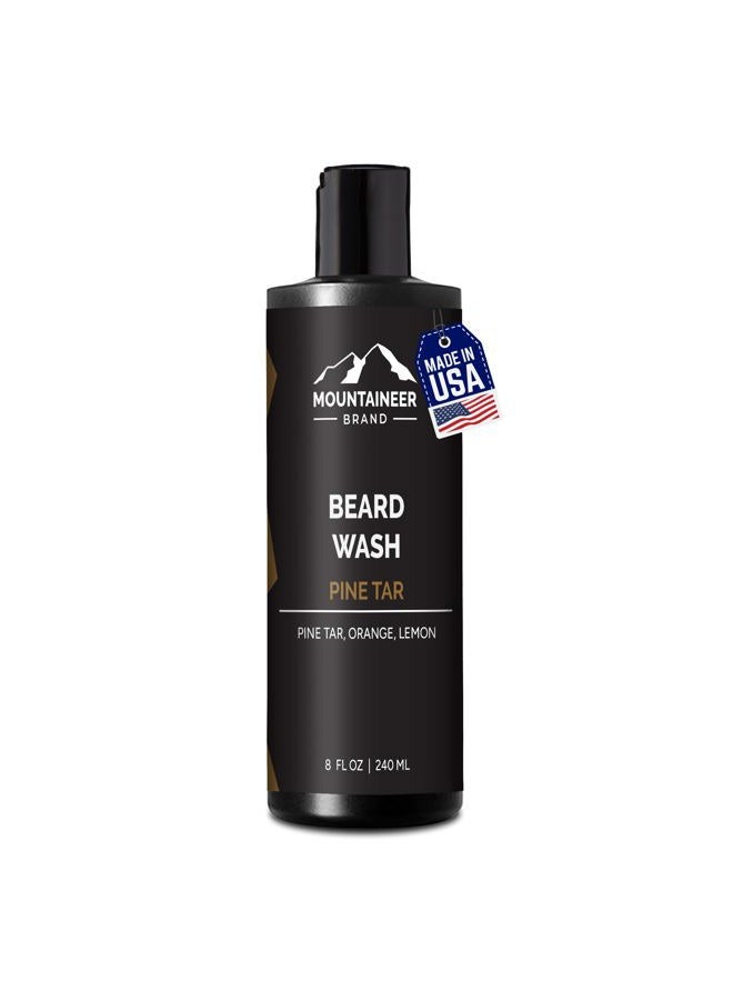 Power By Naturals Beard Wash For Men | 100% Natural Beard Shampoo | Thick Cleaning Softening Lather for Hair and Skin | Hydrate and Detangle | Grooming Treatment | WV Pine Tar Scent 8oz  - Image 1
