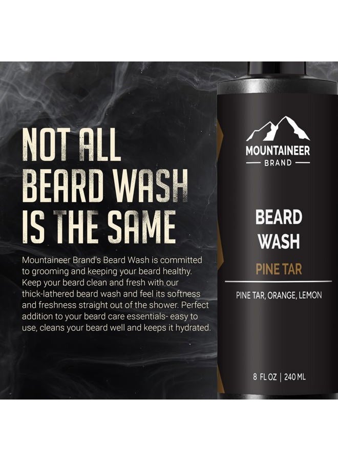 Power By Naturals Beard Wash For Men | 100% Natural Beard Shampoo | Thick Cleaning Softening Lather for Hair and Skin | Hydrate and Detangle | Grooming Treatment | WV Pine Tar Scent 8oz  - Image 3