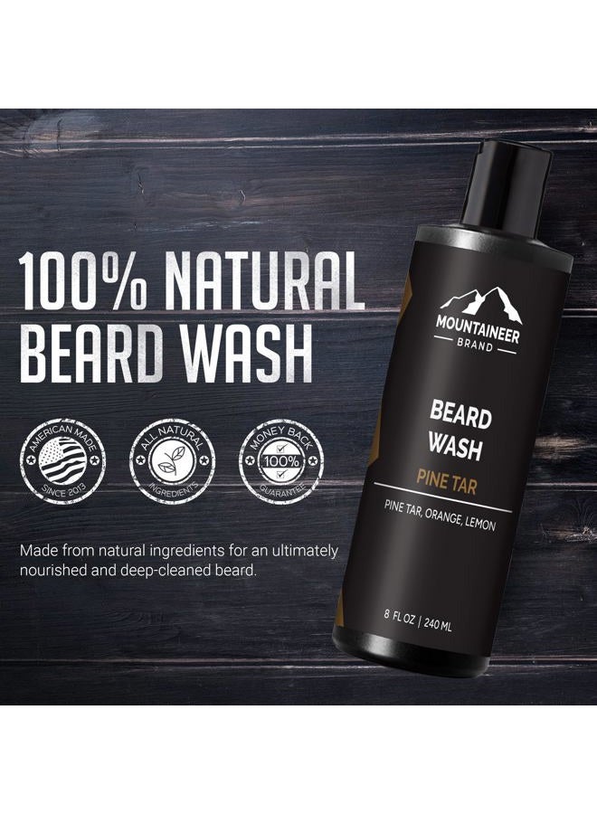 Power By Naturals Beard Wash For Men | 100% Natural Beard Shampoo | Thick Cleaning Softening Lather for Hair and Skin | Hydrate and Detangle | Grooming Treatment | WV Pine Tar Scent 8oz  - Image 2