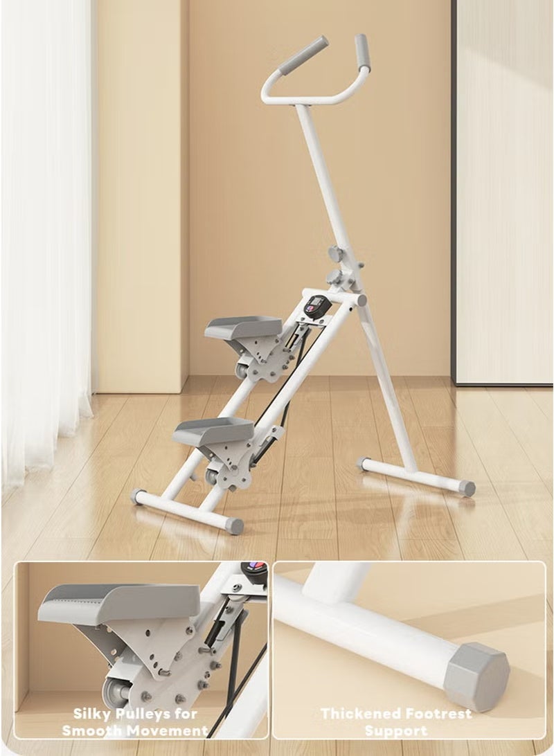 والالا جهاز صعود السلالم الذكي القابل للطي - ٦ مستويات مقاومة، حزام صامت، سعة ١٠٠ كجم | معدات لياقة بدنية منزلية لتمارين القلب والساقين - Image 3