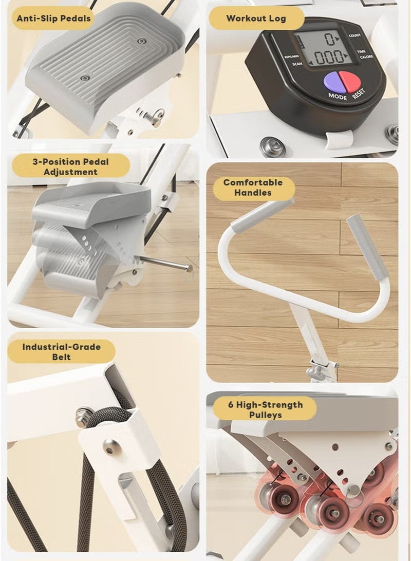 والالا جهاز صعود السلالم الذكي القابل للطي - ٦ مستويات مقاومة، حزام صامت، سعة ١٠٠ كجم | معدات لياقة بدنية منزلية لتمارين القلب والساقين - Image 2
