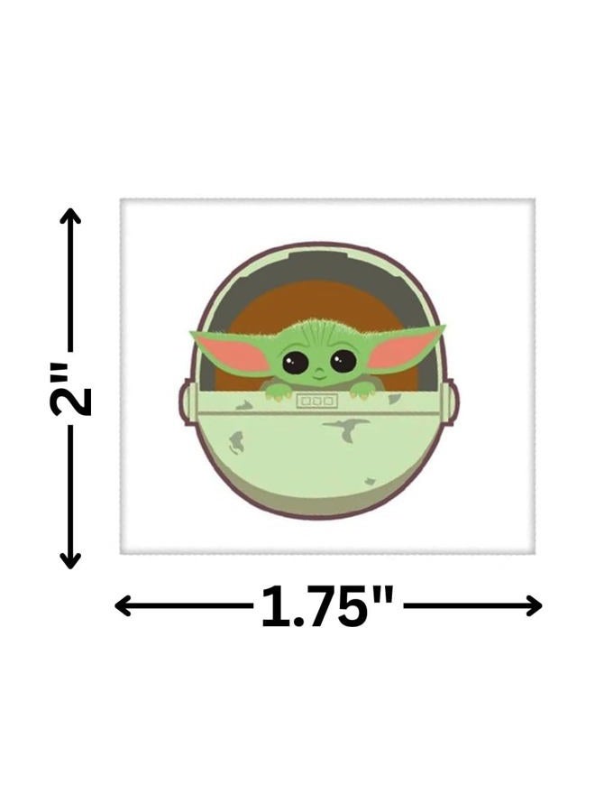 Amscan The Mandalorian The Child Tattoos - 2" x 1.75" (8 Pcs) | Assorted Multicolor Design Tattoos - Perfect for Kids Parties and Events - Image 2