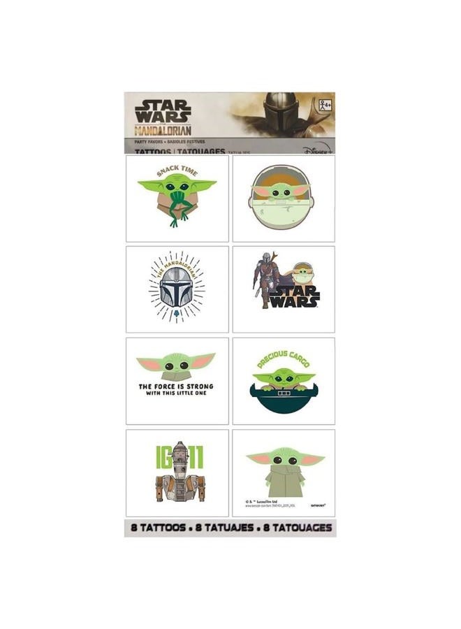 Amscan The Mandalorian The Child Tattoos - 2" x 1.75" (8 Pcs) | Assorted Multicolor Design Tattoos - Perfect for Kids Parties and Events - Image 3