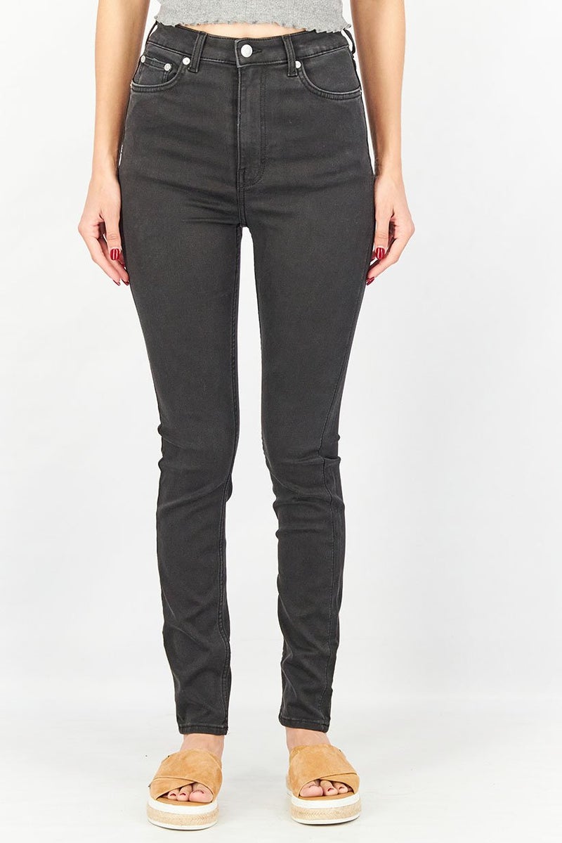 Weekday Women Skinny Fit High Waist Denim Jeans, Black - Image 1