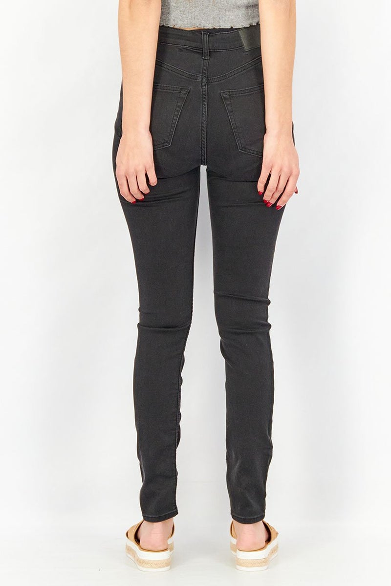 Weekday Women Skinny Fit High Waist Denim Jeans, Black - Image 4
