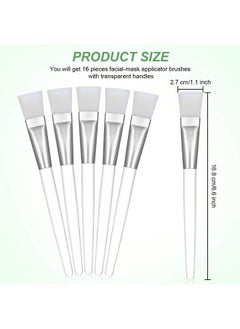 Patelai 16 Pieces Facialmask Brush Facemask Applicator Soft Facial Application Brush With Clear Plastic Handle For Skin Care Body Butter Applicator Tools (White)  - Image 2