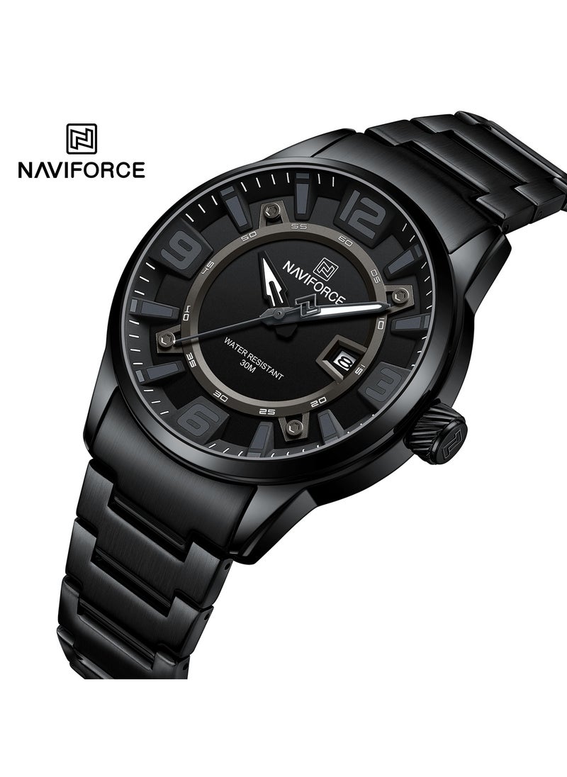 NAVIFORCE Elegant Stainless Steel Analog Wrist Watch for Men with Date Display Water Resistant Stylish Business and Casual Timepiece Durable Bracelet Comfortable Wear  - Image 2