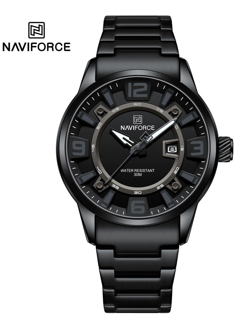 NAVIFORCE Elegant Stainless Steel Analog Wrist Watch for Men with Date Display Water Resistant Stylish Business and Casual Timepiece Durable Bracelet Comfortable Wear  - Image 1