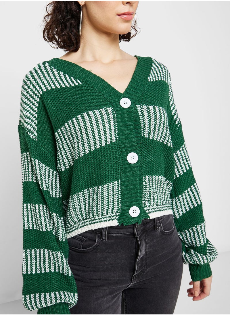 Ginger - Striped Intarsia Cardigan - Image 1
