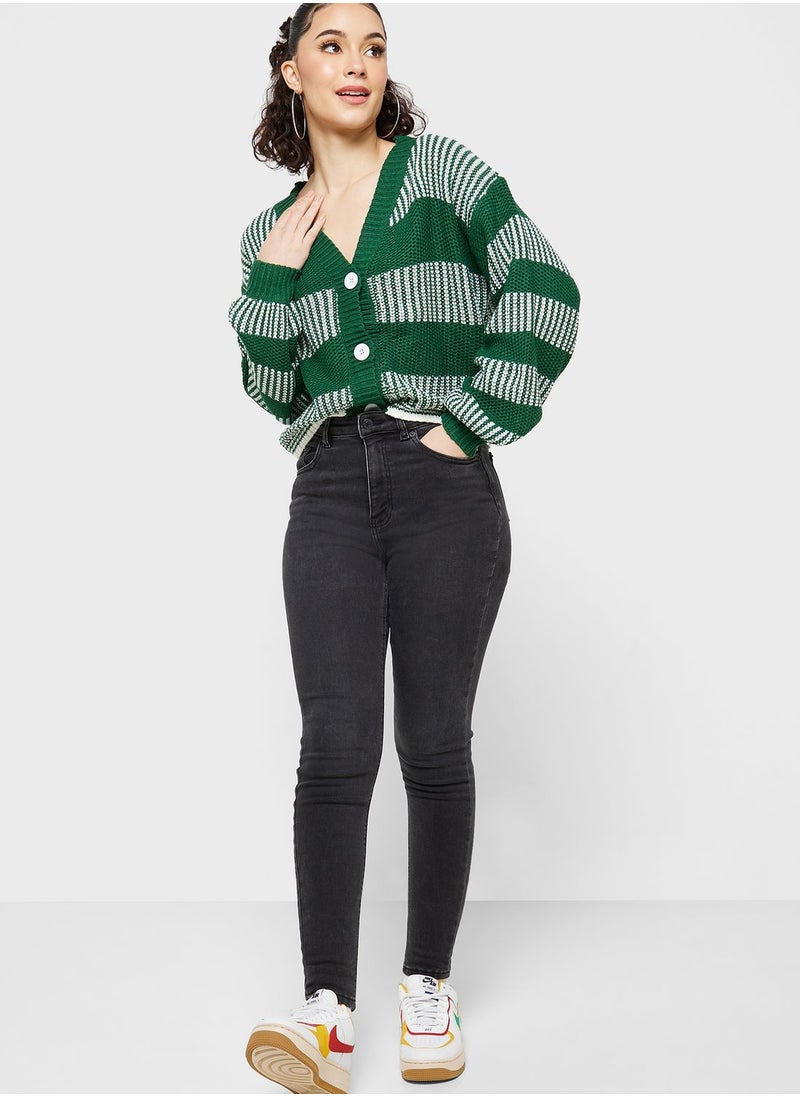 Ginger - Striped Intarsia Cardigan - Image 1