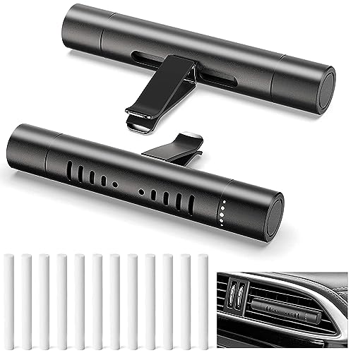 EORRZZY 2 عبوات معطر هواء سيارة مخصص مع مشابك تهوية لتزيين السيارة مع 12 عصا تعبئة للسيارات والمكتب والمطبخ والحمام ومنازل الحيوانات الأليفة