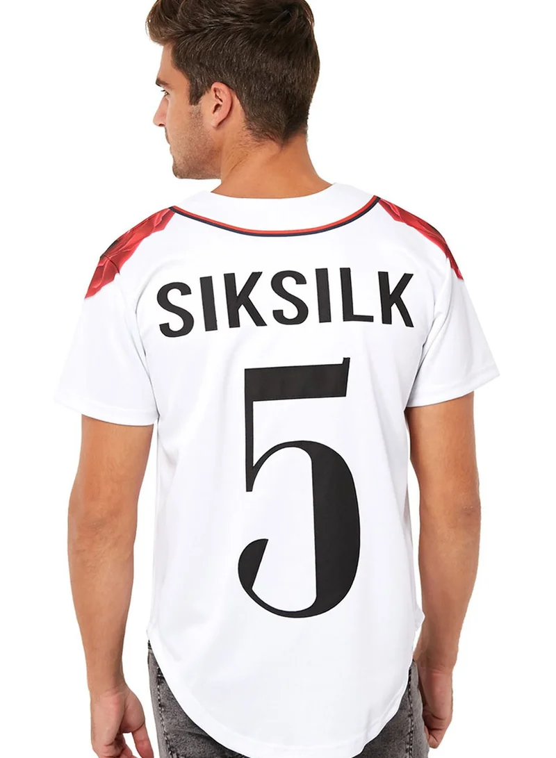 SikSilk Red Rose Baseball Jersey
