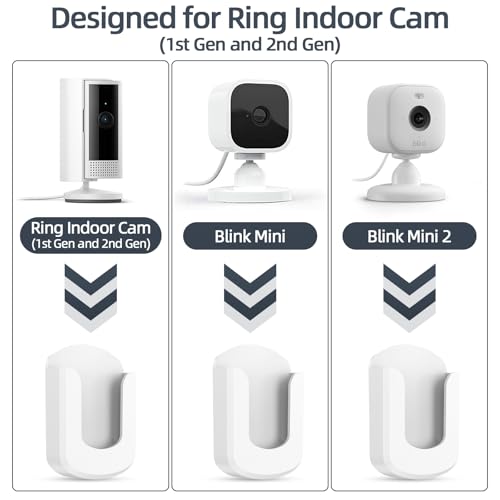 KTCEFE No Drill Ring Indoor Cam Adhesive Wall Mount Bracket - No Screws Needed, Easy Install - Compatible with Ring Cameras(1st Gen and 2nd Gen) for Home Surveillance (5 Pack) - Image 2