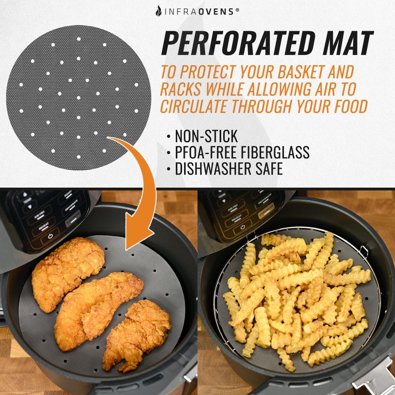 INFRAOVENS Air Fryer Liners Round Reusable For Ninja AF101 4QT AF161 AF150 5.5QT Max XL, Instant Pot Duo Crisp 4 qt Parchment Paper Replacement, Large Airfryer Accessories Basket Cover Sheet Liners - Image 4