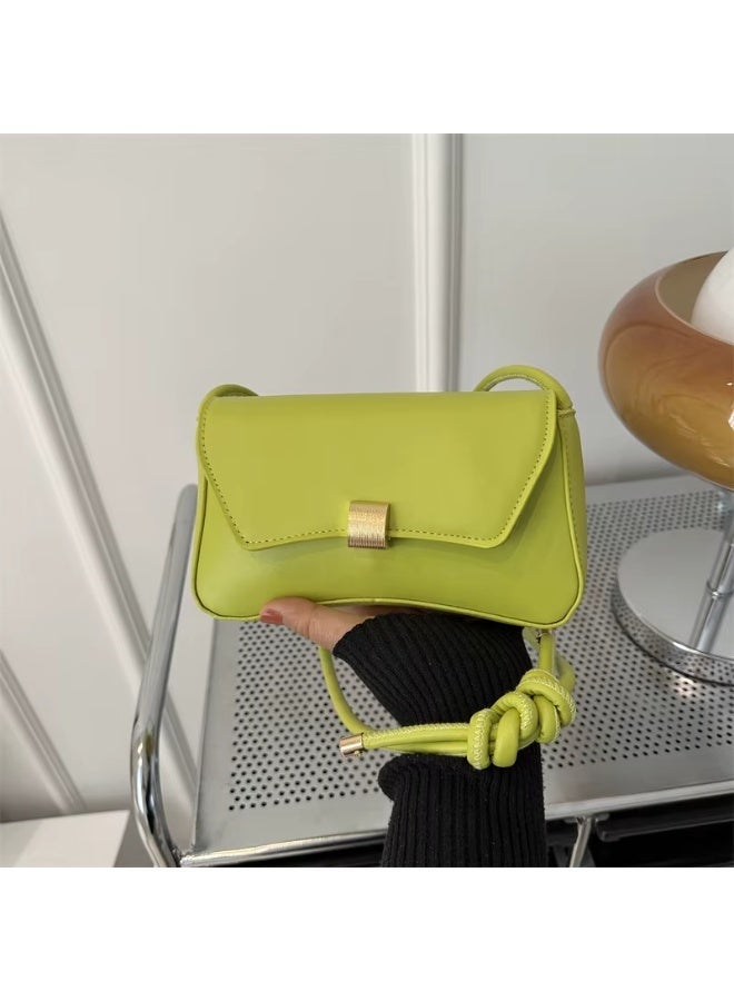 Fashionable Apple Green Vintage Baguette Shoulder Bag for Women – Minimalist Underarm Purse for Daily, College & Outings - Image 2