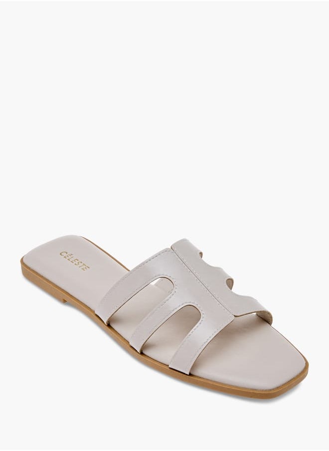 Celeste Women's Solid Slip-On Flat Sandals  - Image 2