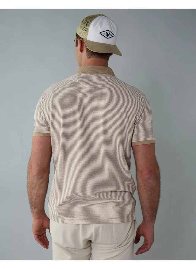 امريكان ايجل AE Flex Pique Striped Polo Shirt