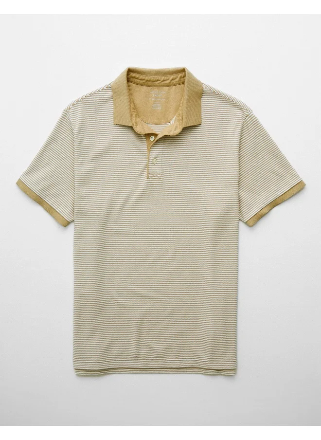 American Eagle AE Flex Pique Striped Polo Shirt